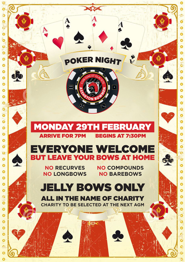 Charity Poker Night at Assheton Bowmen. Raising money for charity.