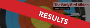 The Early Bird Albion - Sunday 16th April 2017 RESULTS