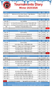 Winter Tournaments Diary 25-26
